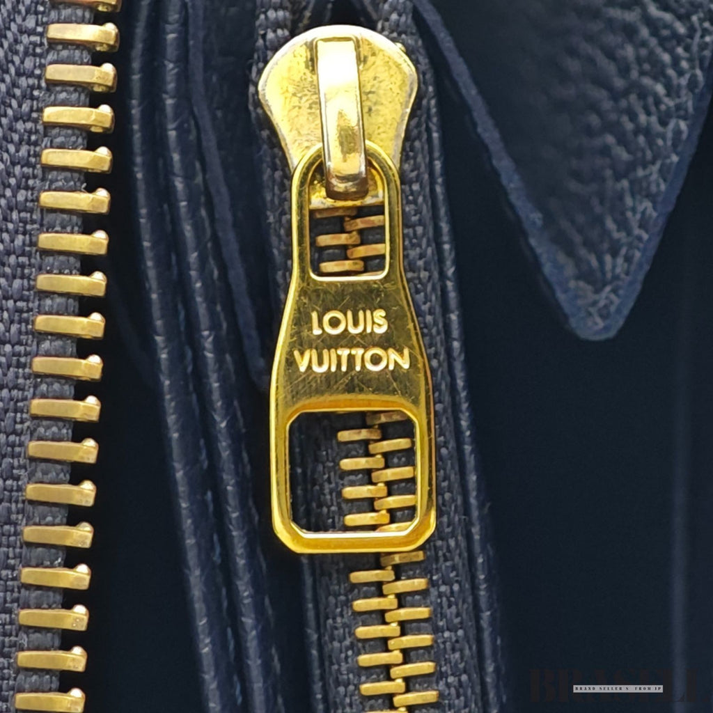 Louis Vuitton Monogram Empreinte Zippy Wallet Marine Rouge Leather M62121 Navy