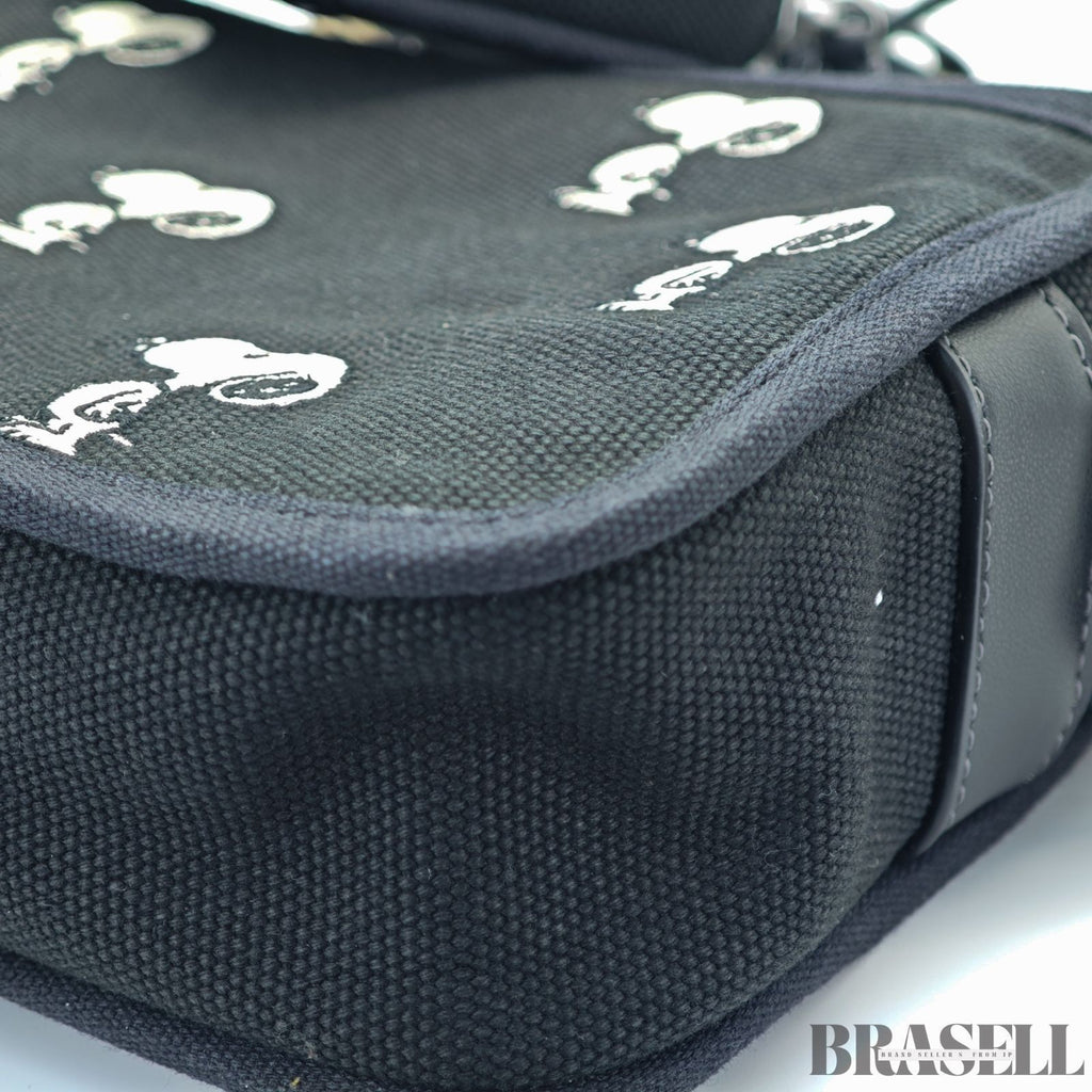 COACH Cargo Camera Bag with Snoopy Print Compact Bag Black