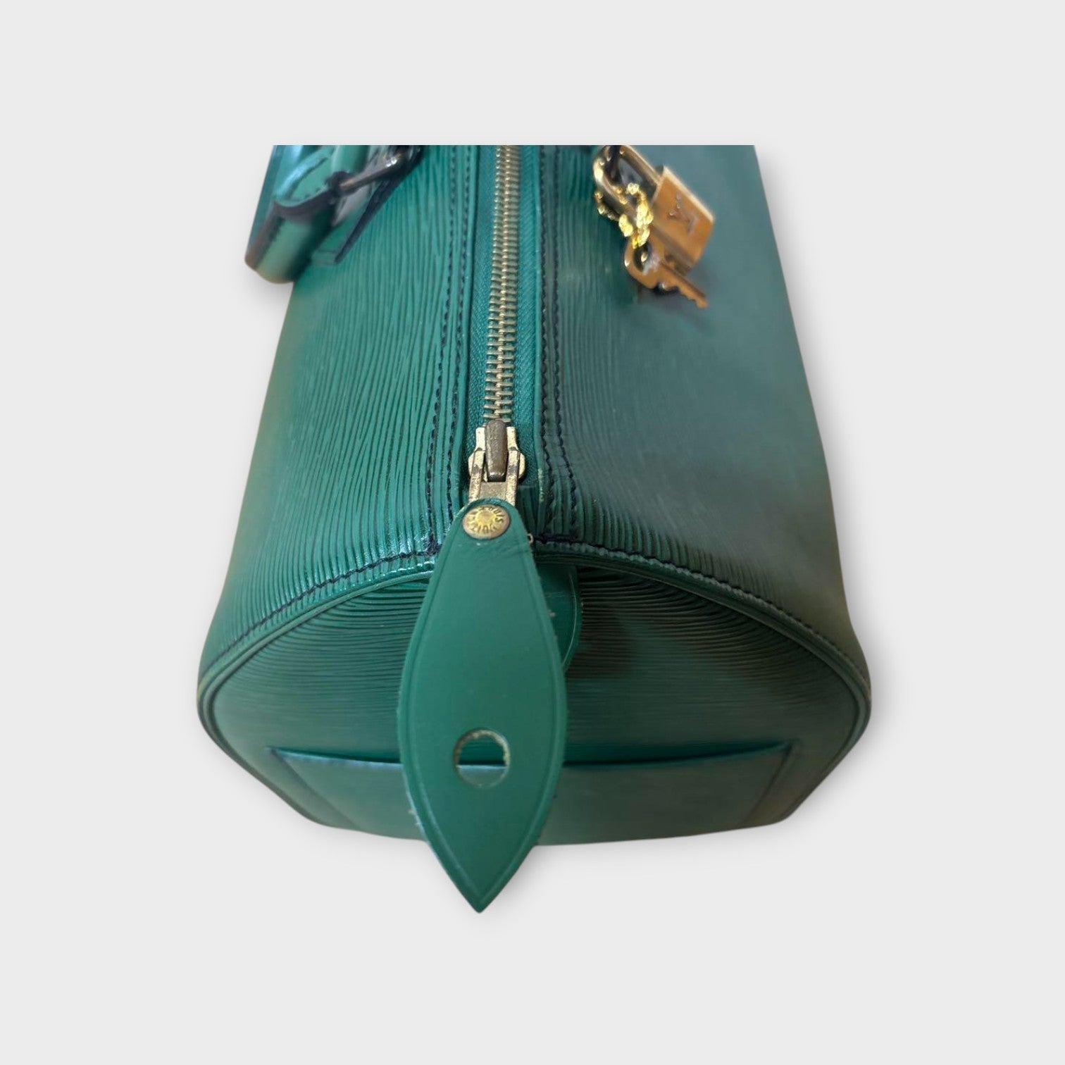 Louis Vuitton Speedy 35 M42994 Borneo Green Leather Gold Hardware 【B】