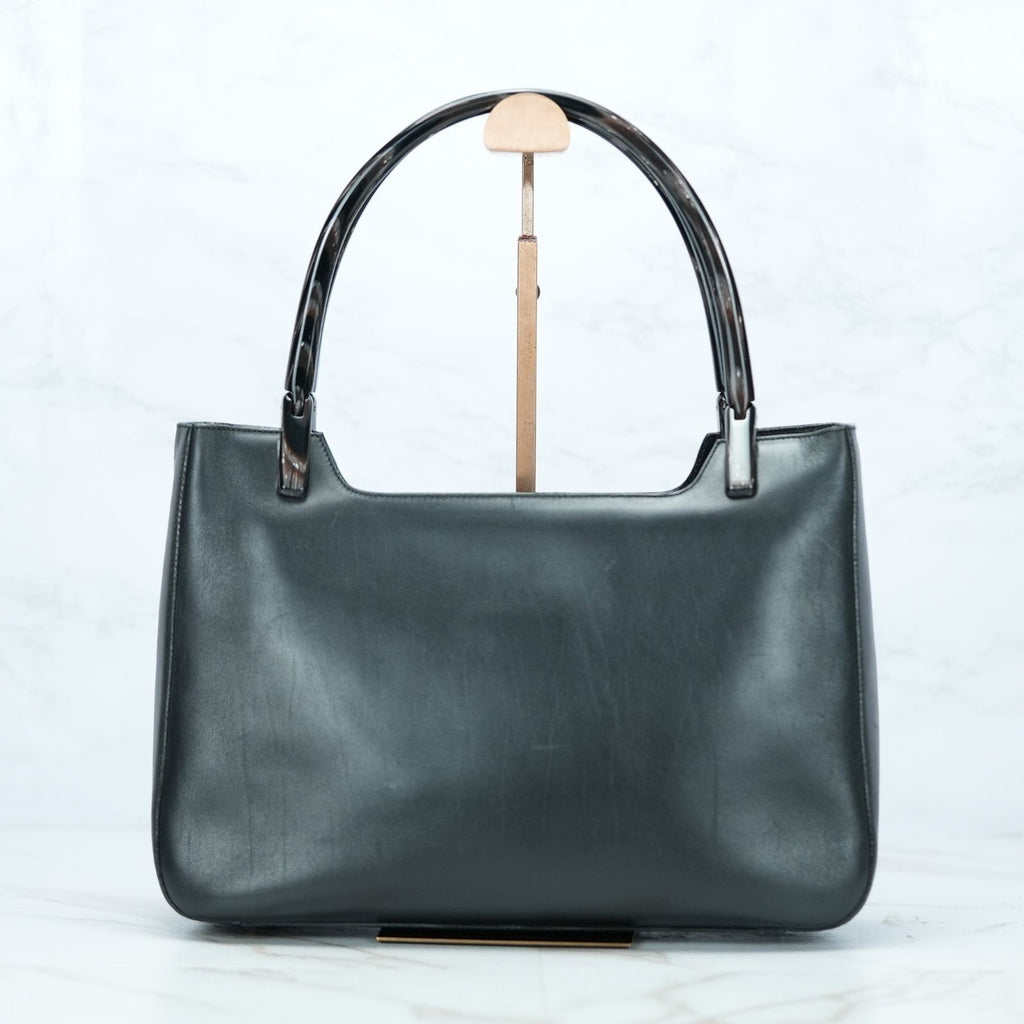 PRADA Vitello VITELLO CORINO NERO Handbag BR1277 Black Tote Bag