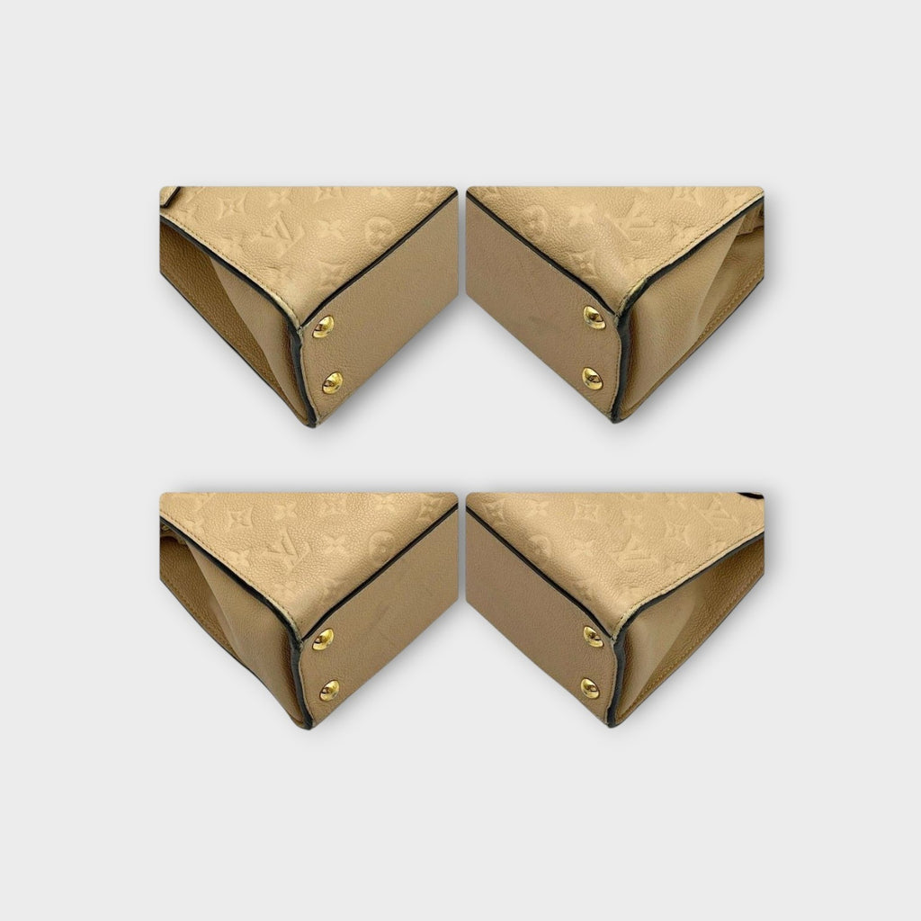 Louis Vuitton Pont-Neuf MM Monogram Empreinte Beige 2Way Handbag 【A】