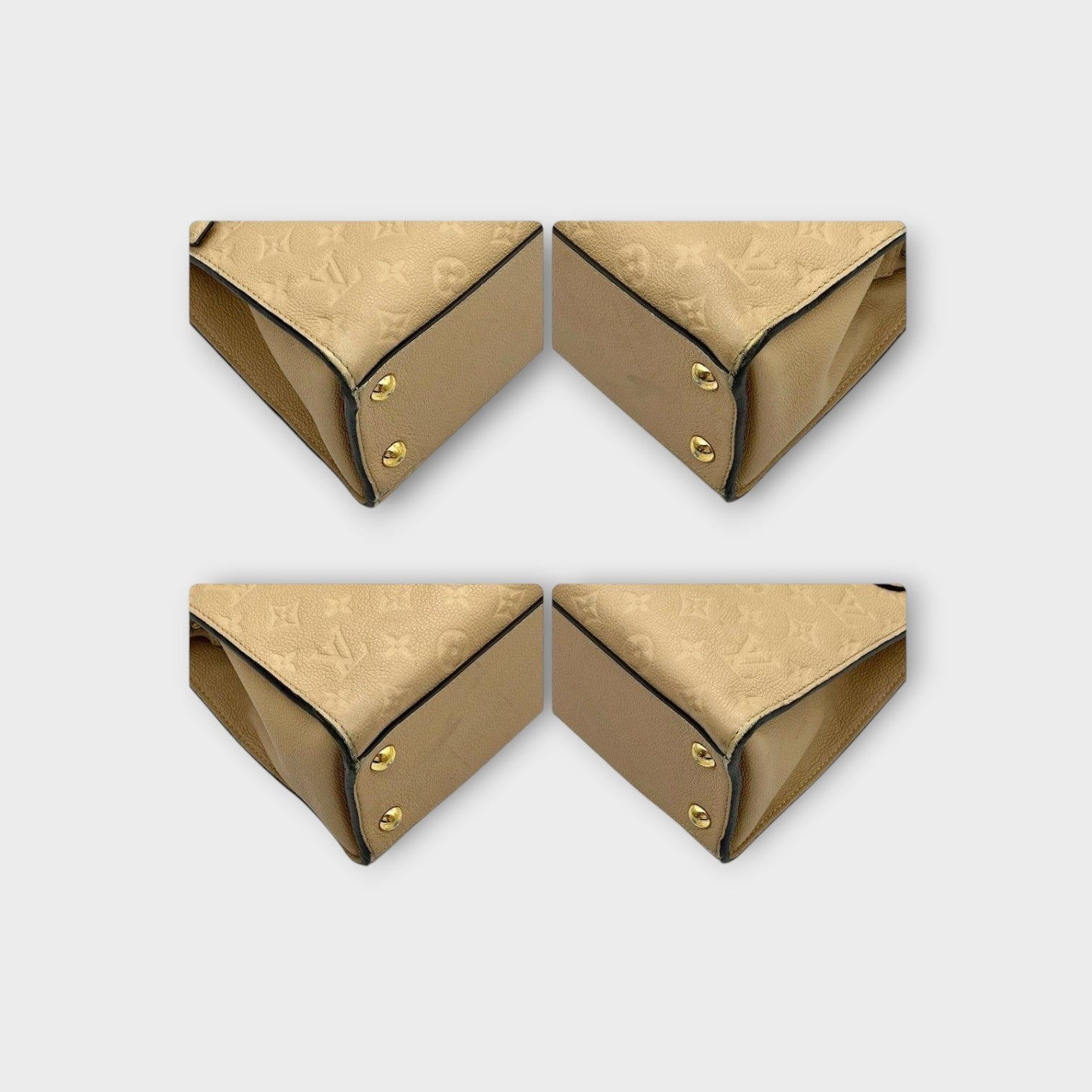 Louis Vuitton Pont-Neuf MM Monogram Empreinte Beige 2Way Handbag 【A】