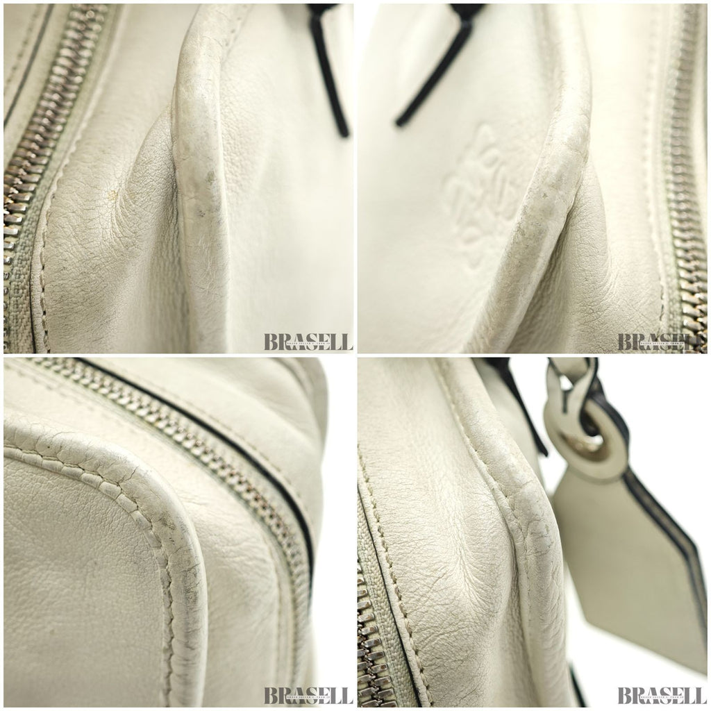 Loewe Amazona 23 A039N07X02 Handbag Shoulder Bag 2Way Pearl Gray Leather