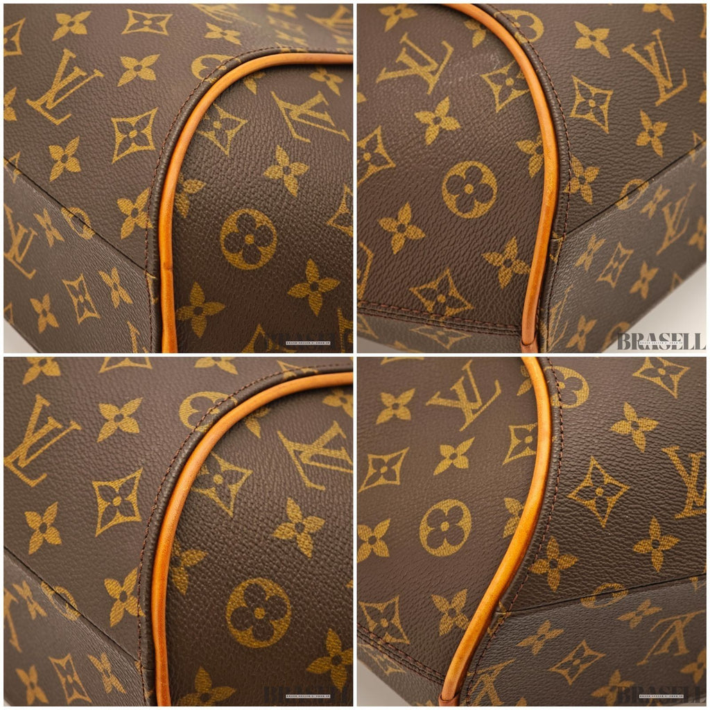 LOUIS VUITTON LV Logo Ellipse MM Hand Bag Monogram Leather Brown M51126 Large