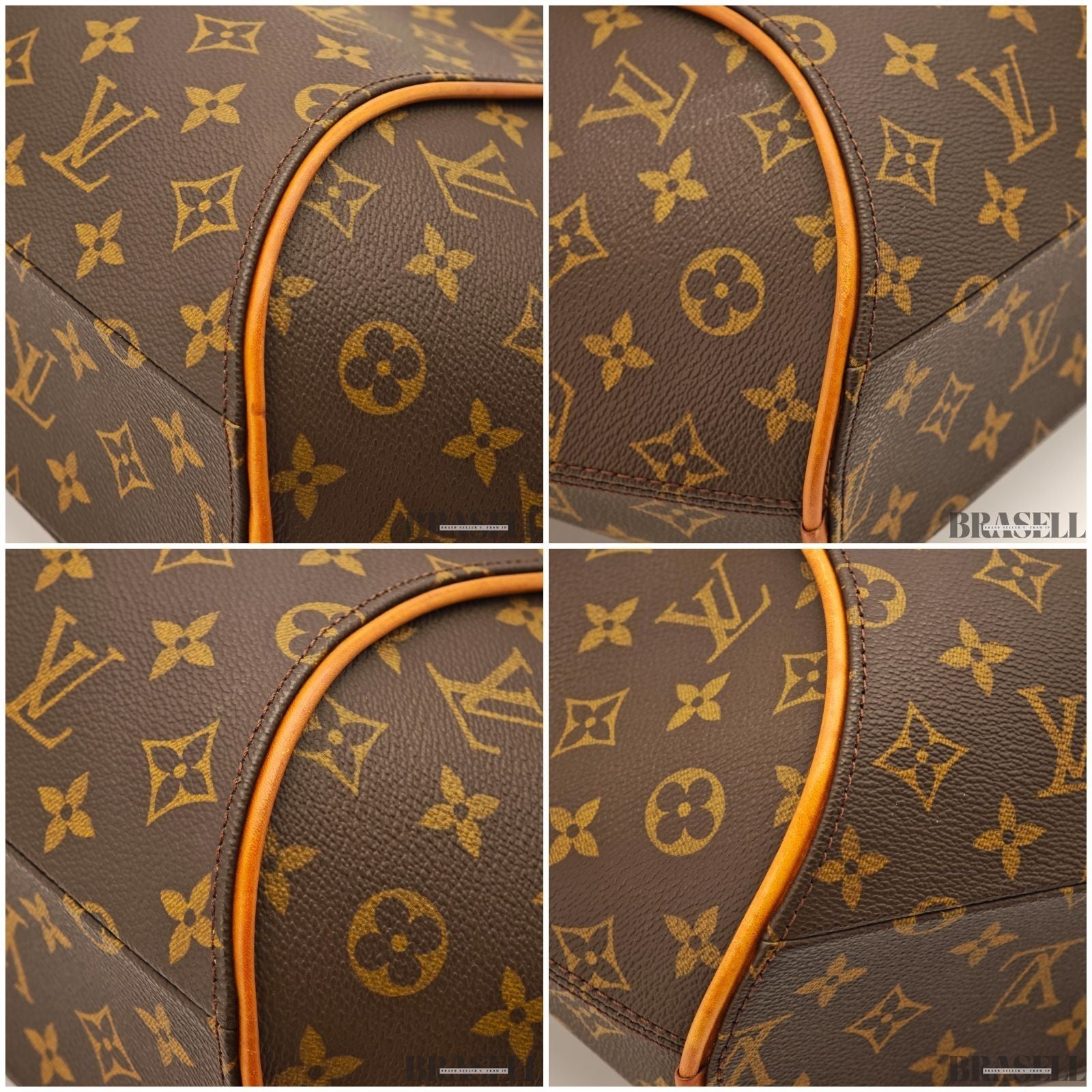 LOUIS VUITTON LV Logo Ellipse MM Hand Bag Monogram Leather Brown M51126 Large