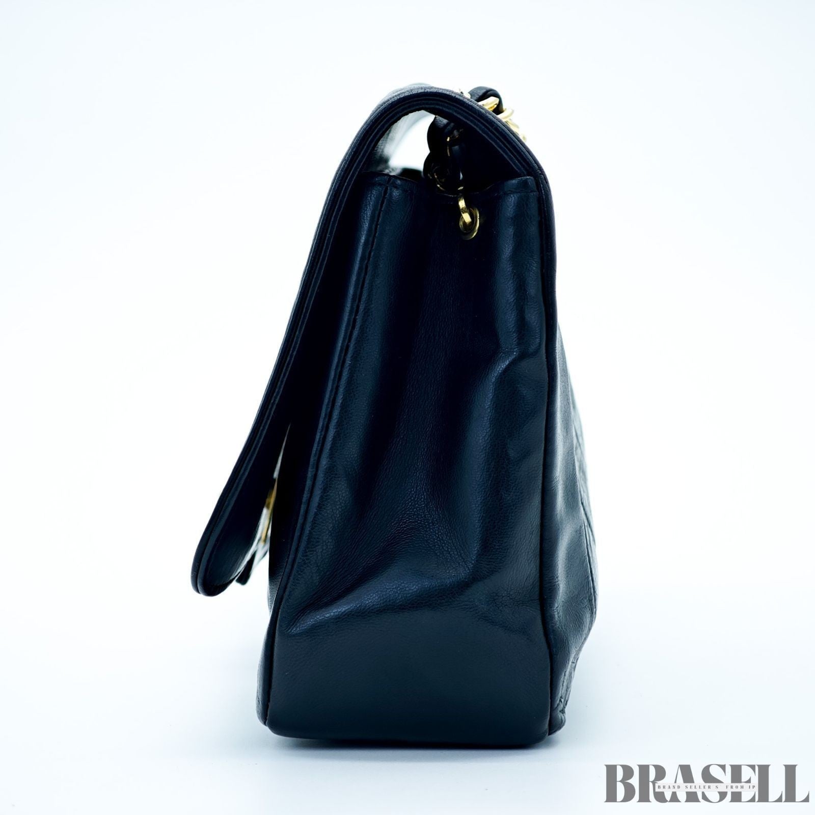 Chanel Lambskin Matelassé 25 S-Flap Shoulder Bag Small Black Ladies w/Dust Bag