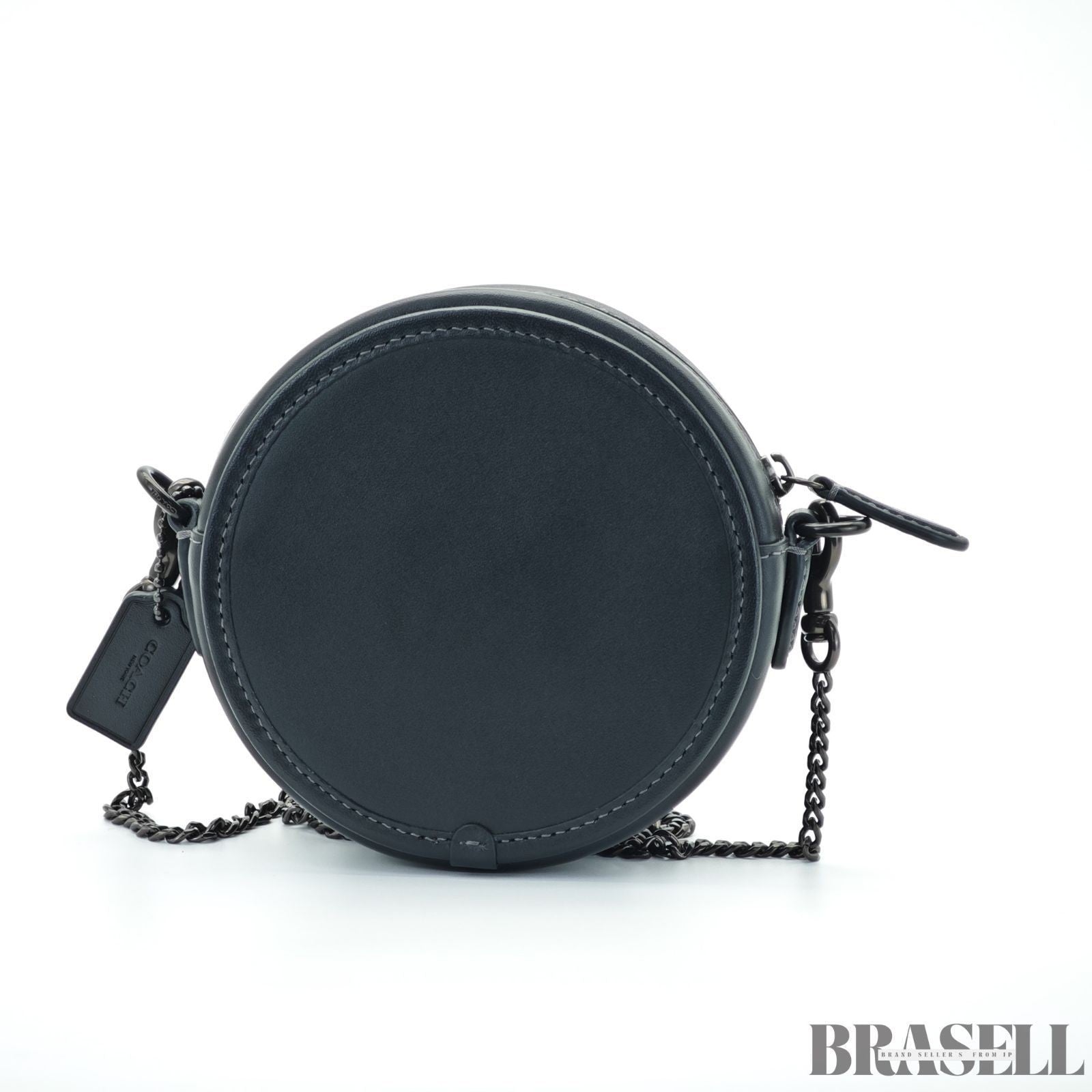 COACH Tea Rose Crossbody Bag CE782 Flower Round Shoulder Bag Black Women’s