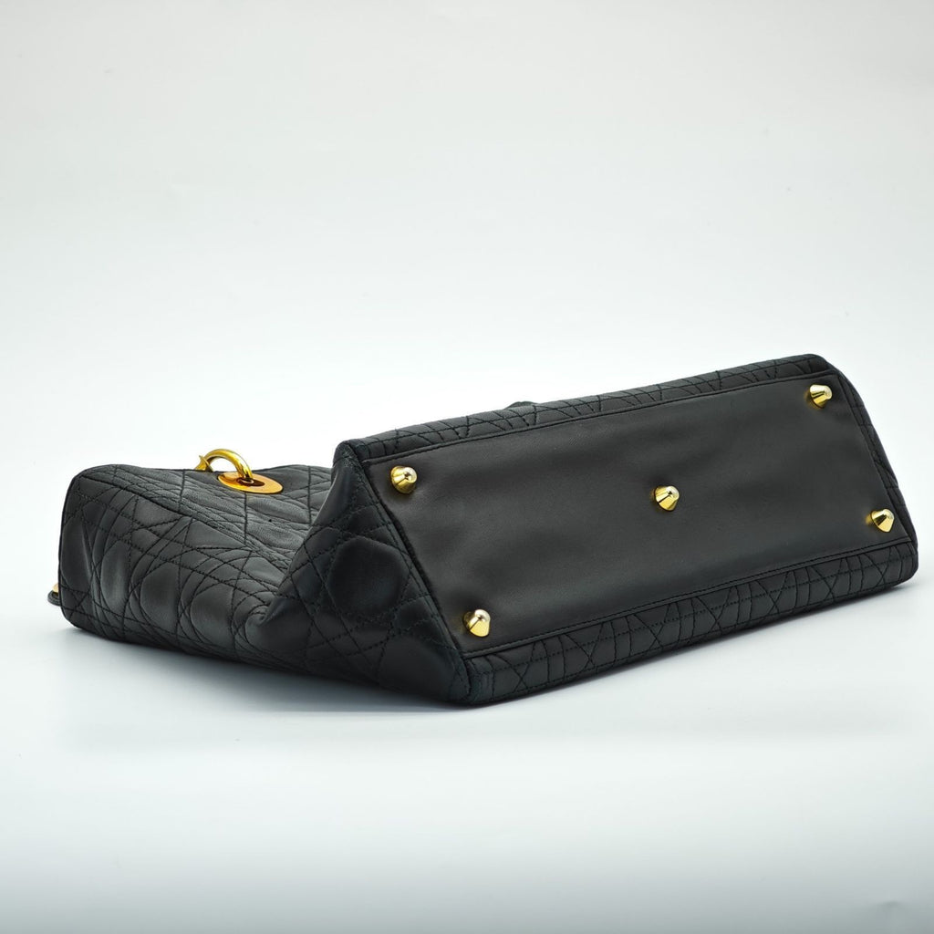 Dior Lady Dior Large 2-Way Bag Lage Black Women's