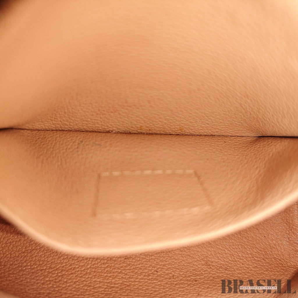 LOUIS VUITTON Logo Pochette Cosmetic PM Pouch Monogram Leather Brown M47515