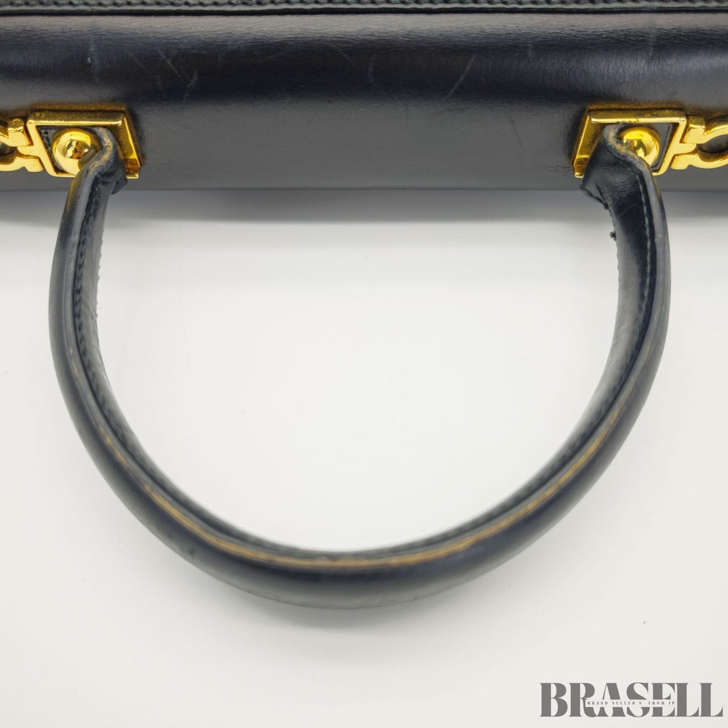 Ferragamo Gancini Shoulder Bag Tote Bag Black Women's Classical