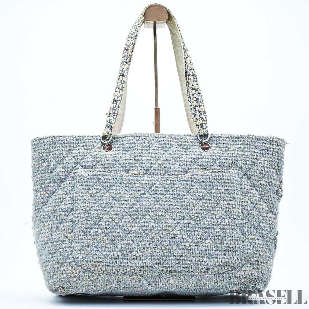 Chanel Cambon Line Tweed Multicolor Silver Tote Bag No 9 A25170 Woman