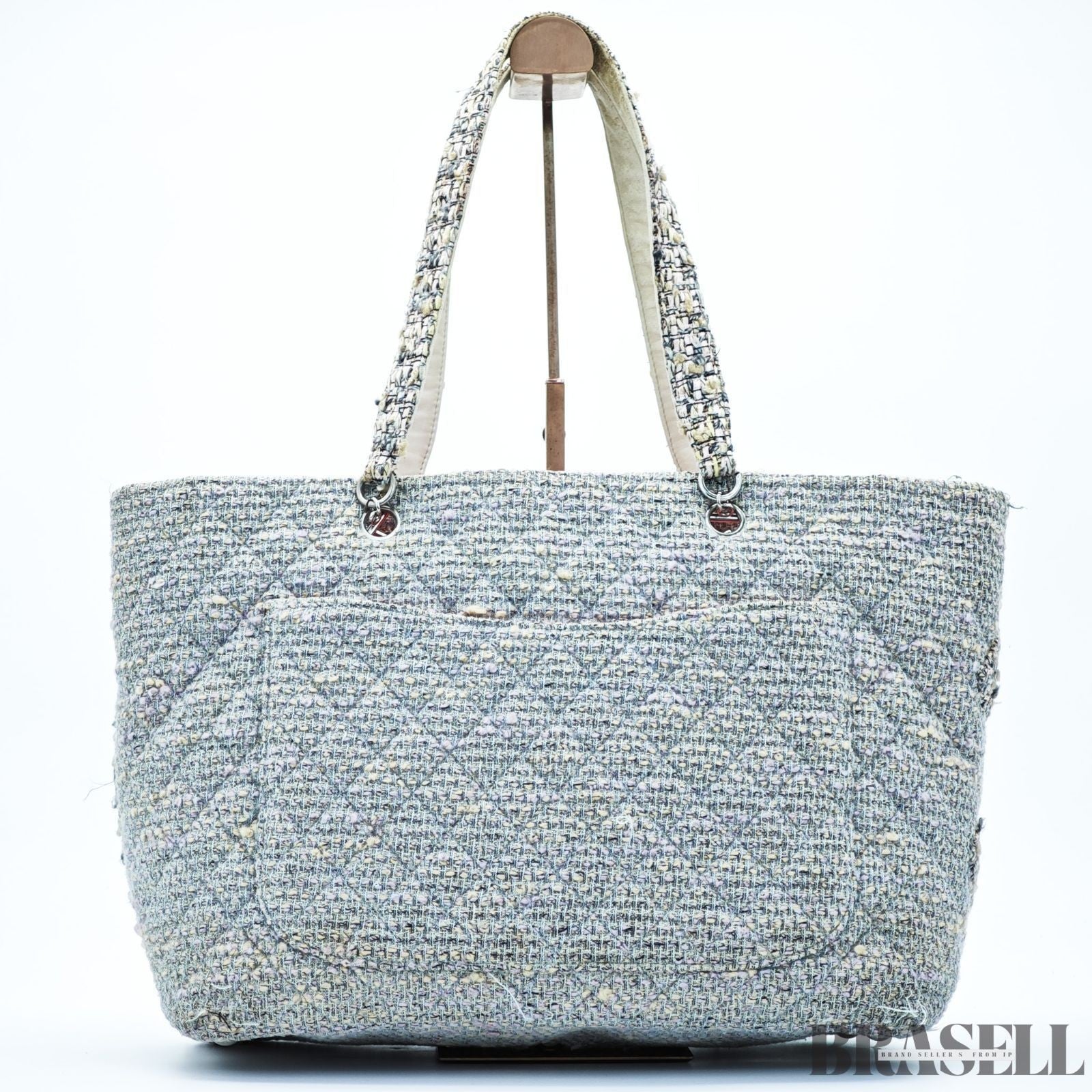 Chanel Cambon Line Tweed Multicolor Silver Tote Bag No 9 A25170 Woman