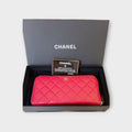 Chanel Matelassé L-Gusset Zip Around Wallet