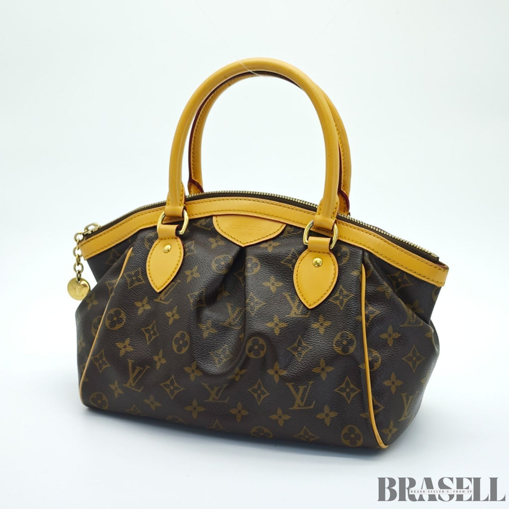 Louis Vuitton Tivoli PM M40143 Monogram Canvas Leather Handbag Tote Bag Brown