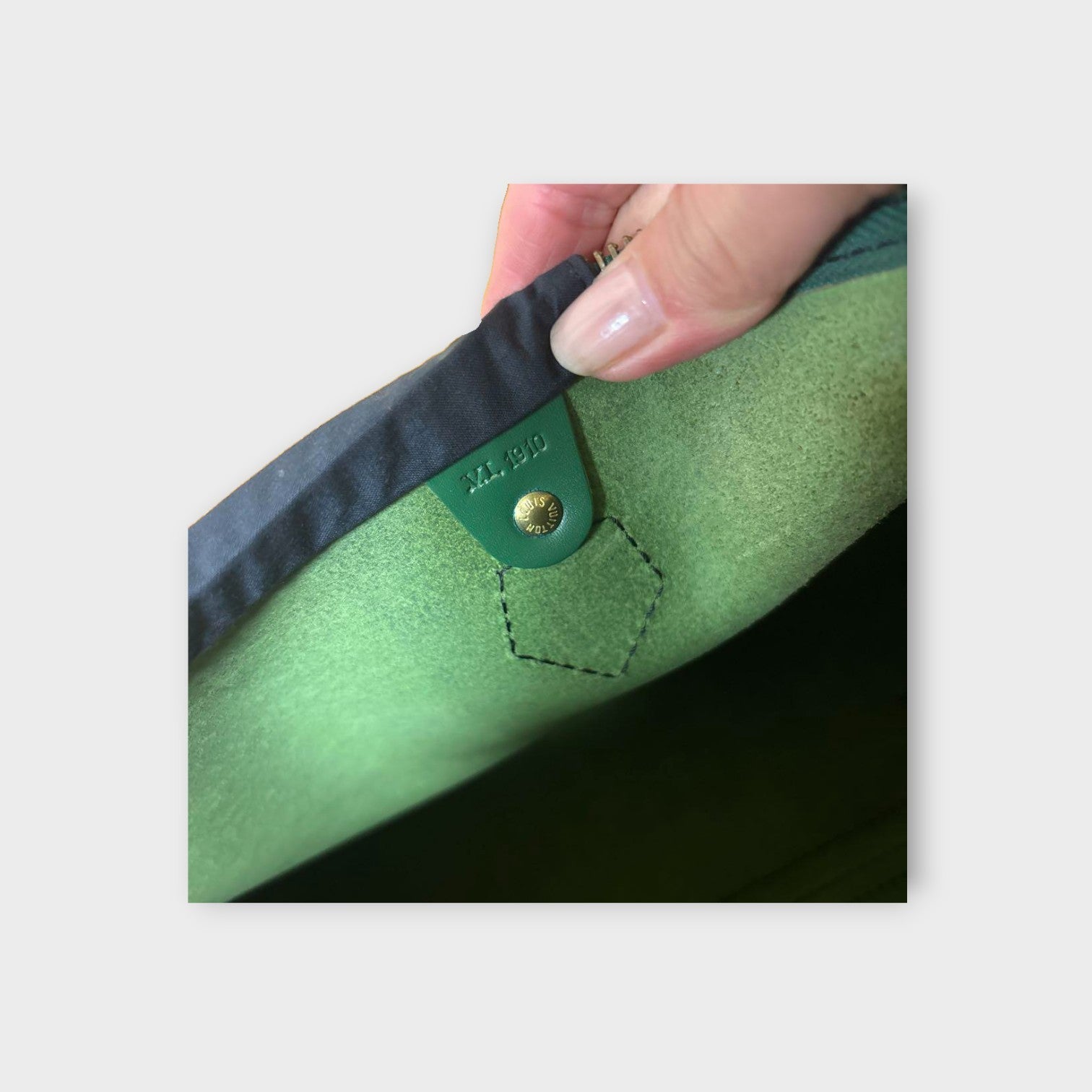 Louis Vuitton Speedy 35 M42994 Borneo Green Leather Gold Hardware 【B】