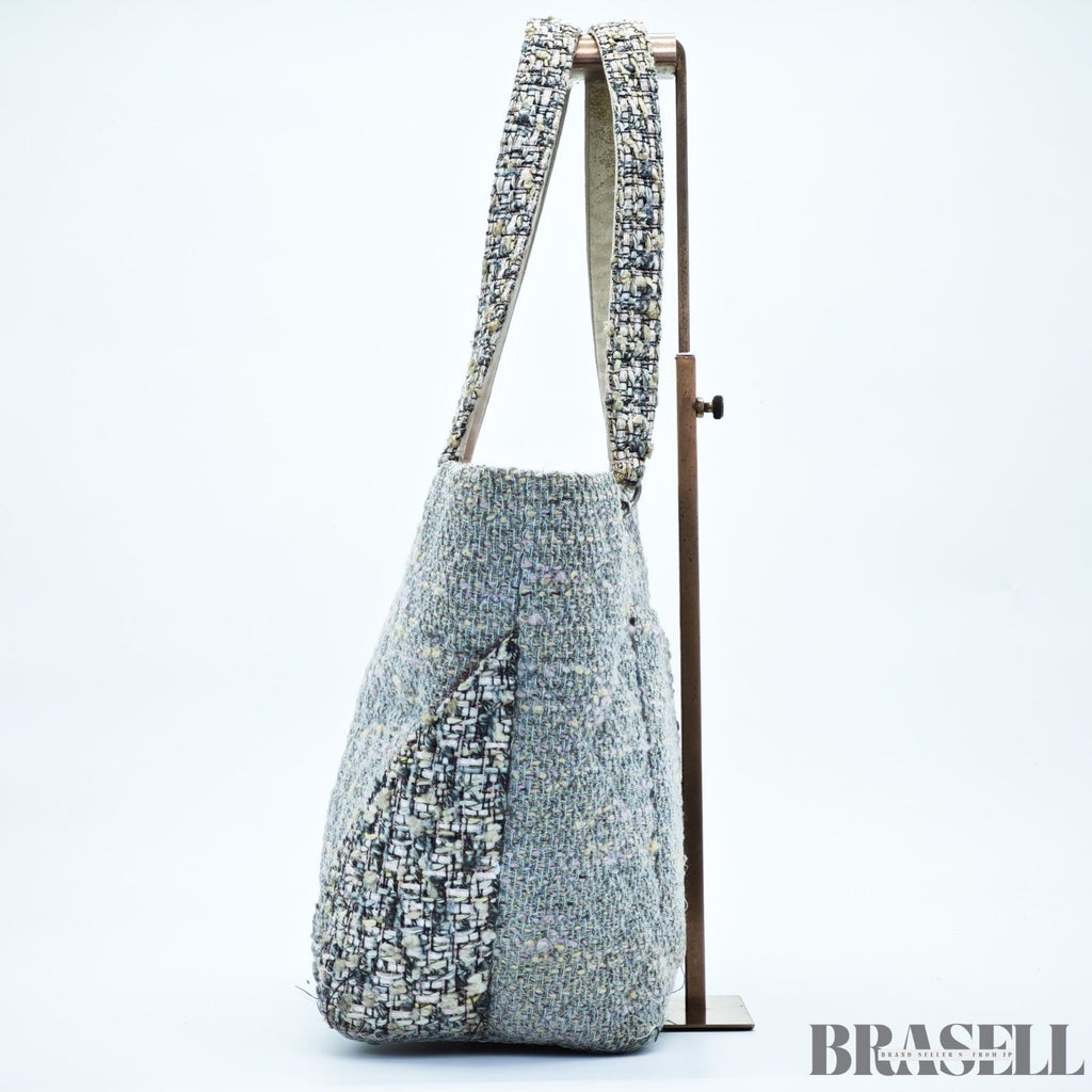 Chanel Cambon Line Tweed Multicolor Plata Bolso de Mano Nº 9 A25170 Mujer