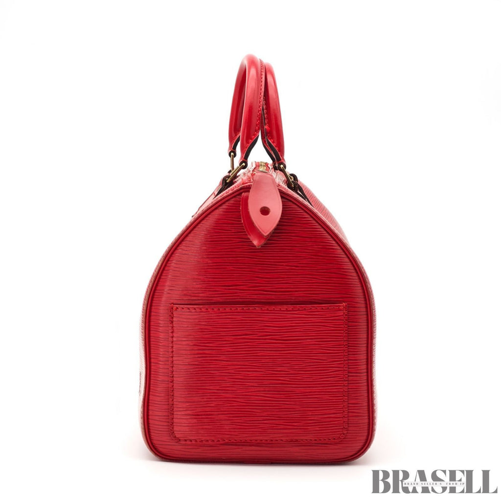 Louis Vuitton Epi Leather Speedy 30 Red Vintage Handbag Mini Boston Bag Women