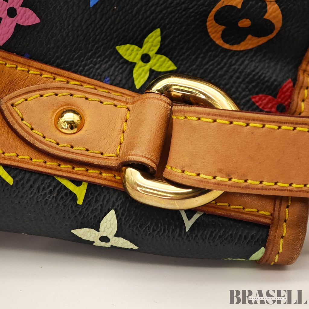 LOUIS VUITTON Monogram Multicolor Petit Noe Bag Handbag Black M42230 Auth