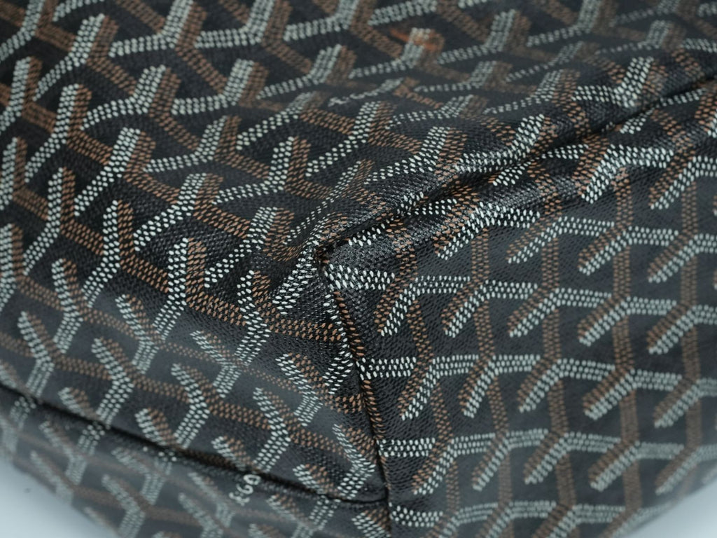 GOYARD Saint Louis PM Tote Bag Canvas Leather Handle Black Women's With Pouch