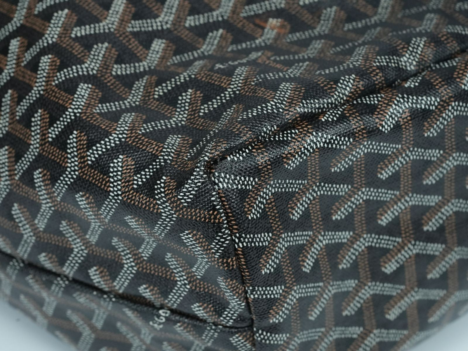 GOYARD Saint Louis PM Tote Bag Canvas Leather Handle Black Women's With Pouch