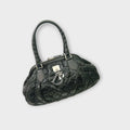 Christian Dior Handbag Tote Bag Leather Nylon Black Silver Hardware 【B】