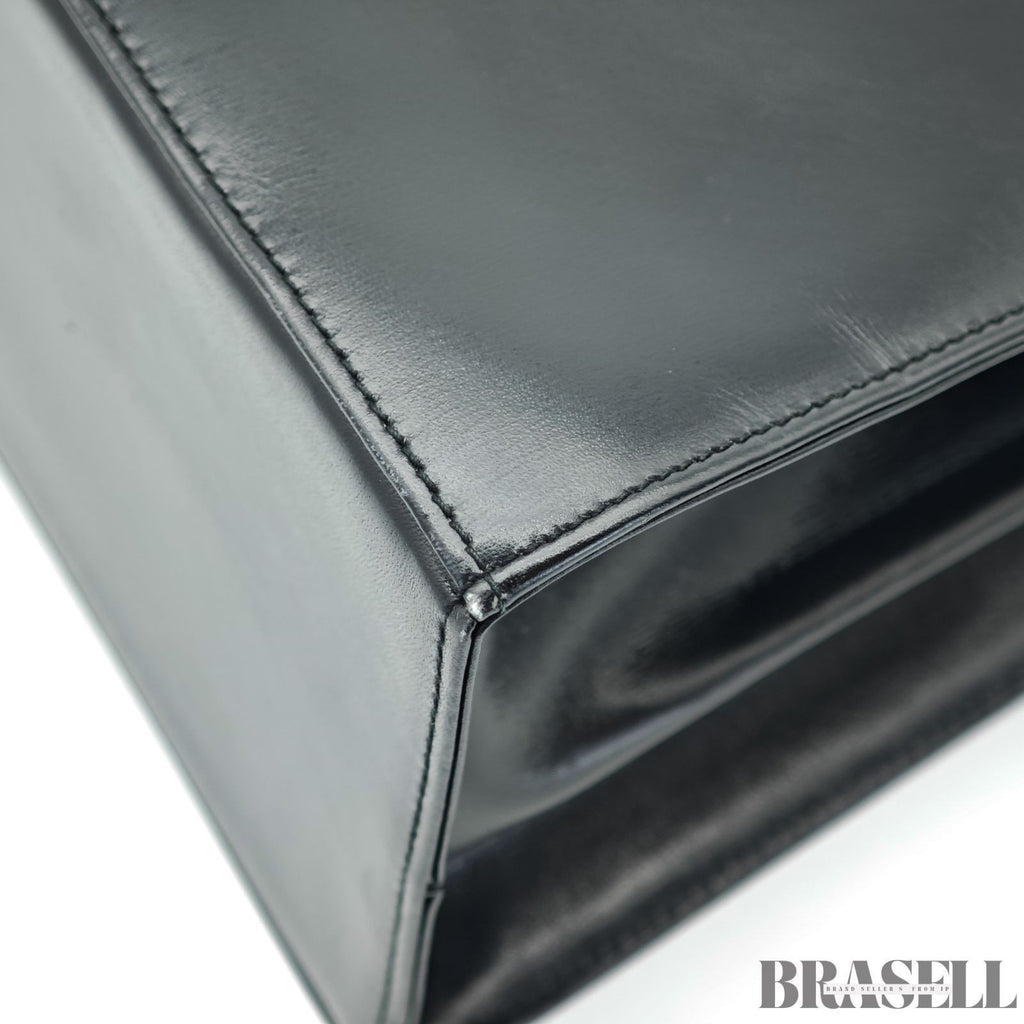 Salvatore Ferragamo Gancini Handbag with Flap Black color