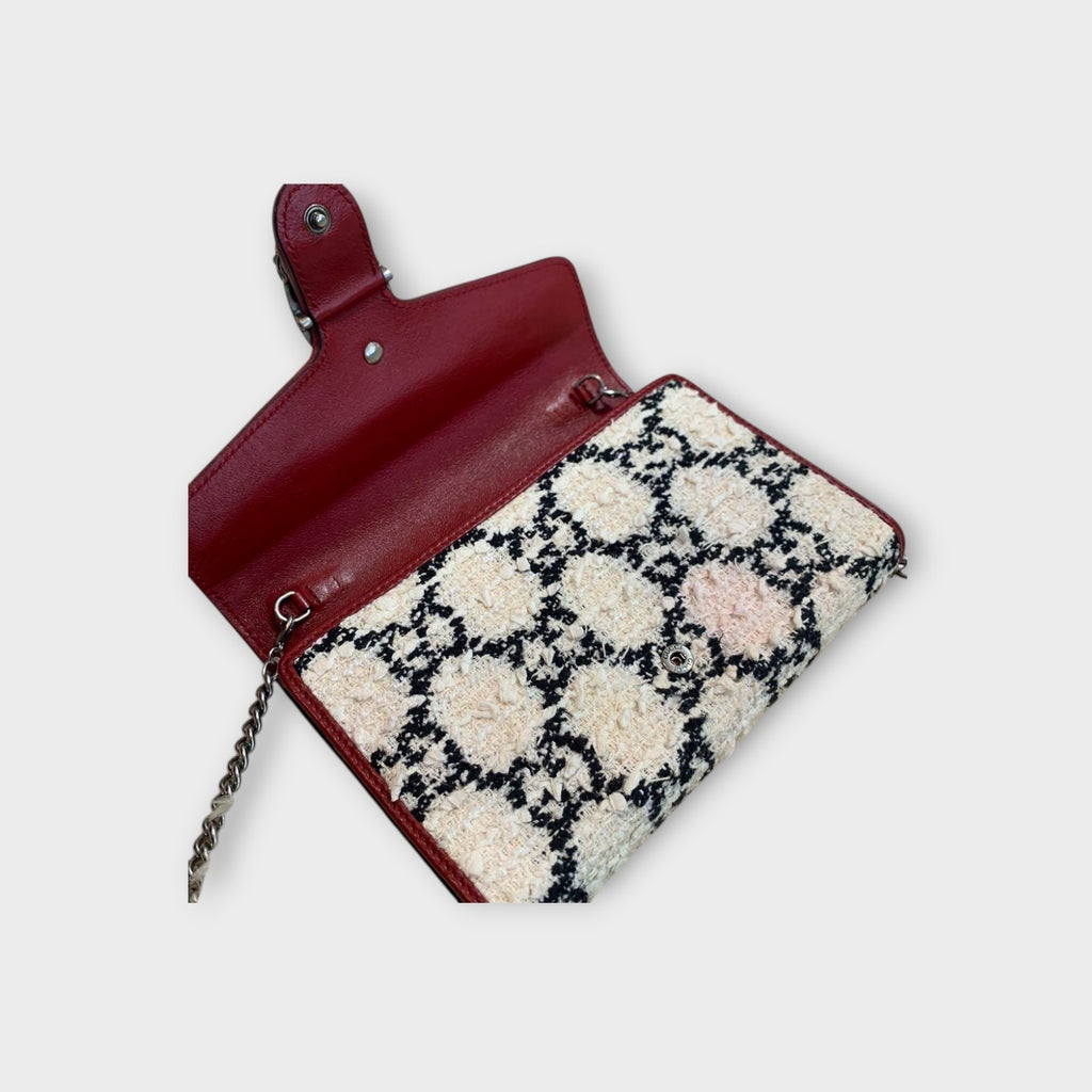 GUCCI Dionysus Tweed Chain Shoulder Wallet