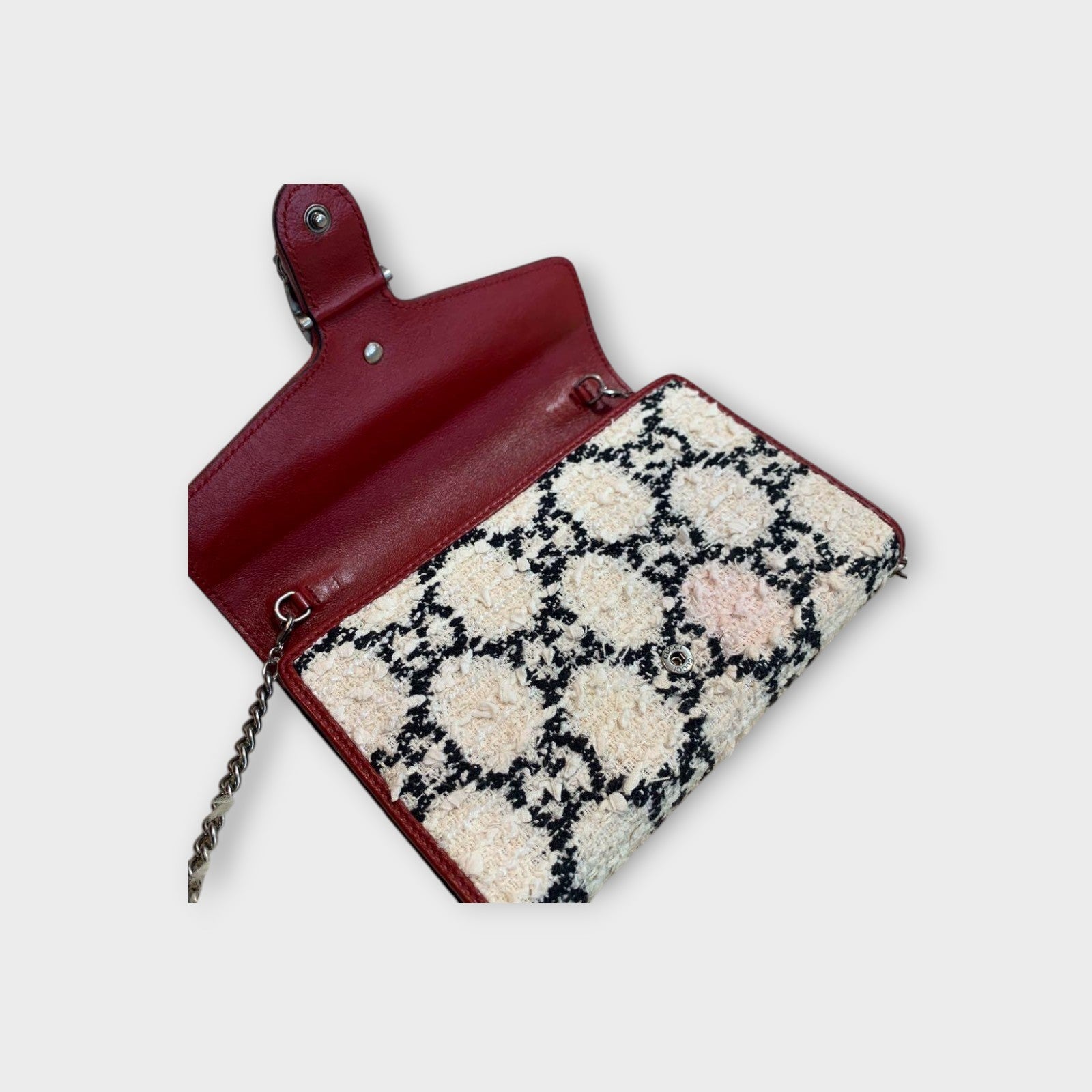 GUCCI Dionysus Tweed Chain Shoulder Wallet