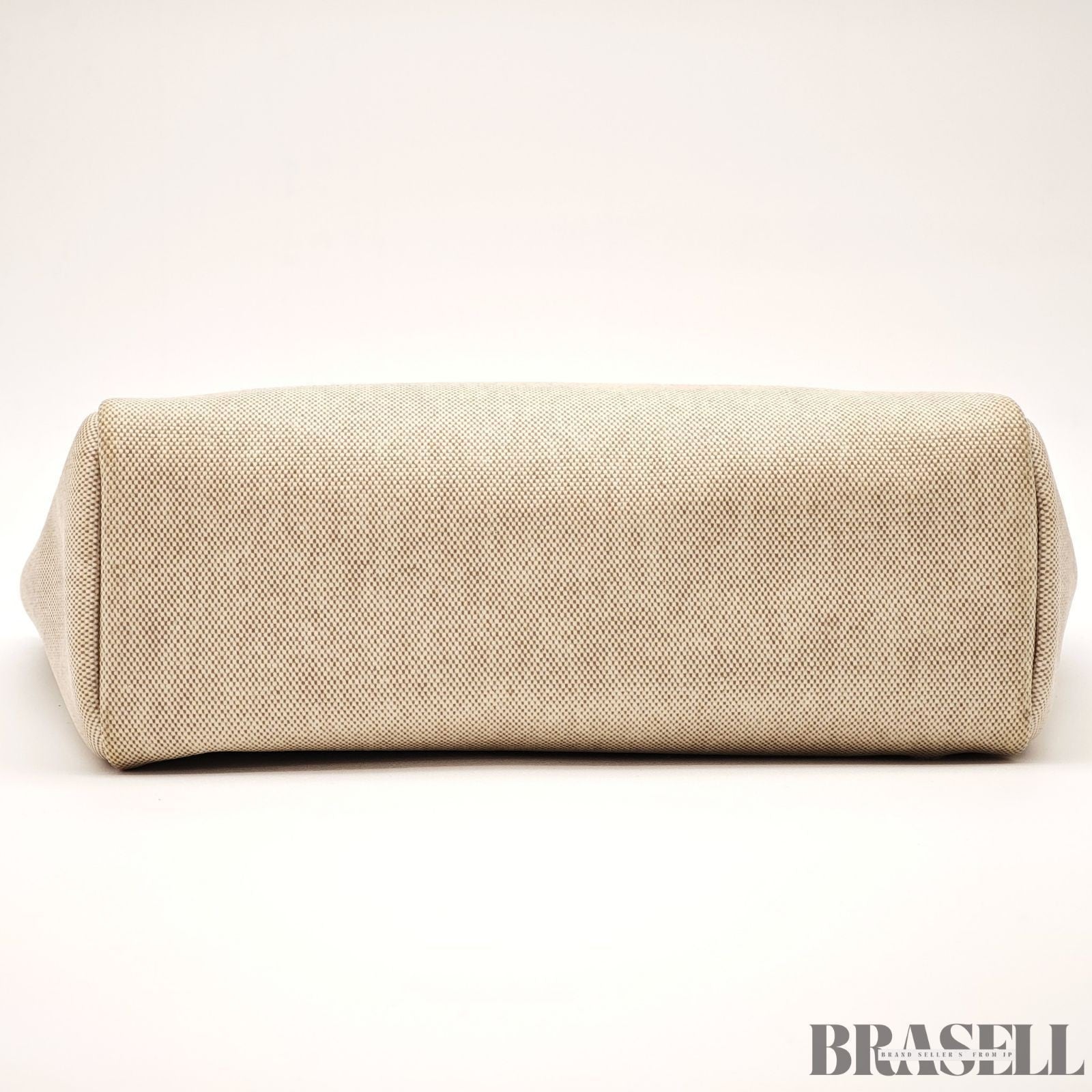 Hermès Herbag MM Handbag Trapezoid Canvas Large Beige Unisex With Padlock