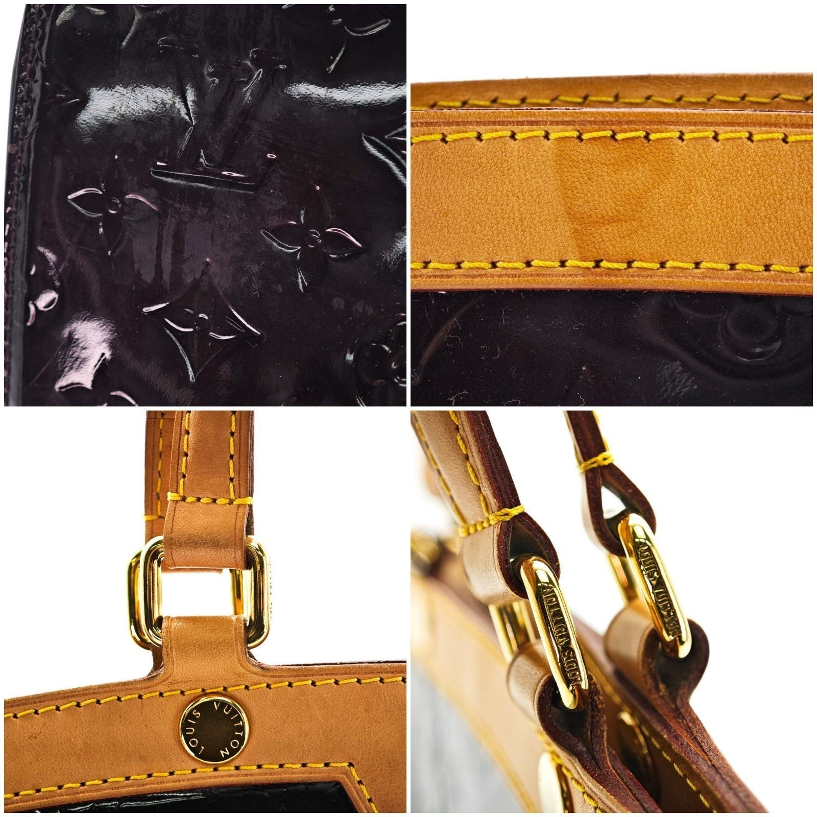 LOUIS VUITTON Blair MM M91690 Monogram Vernis Purple 2-Way Shoulder Handbag
