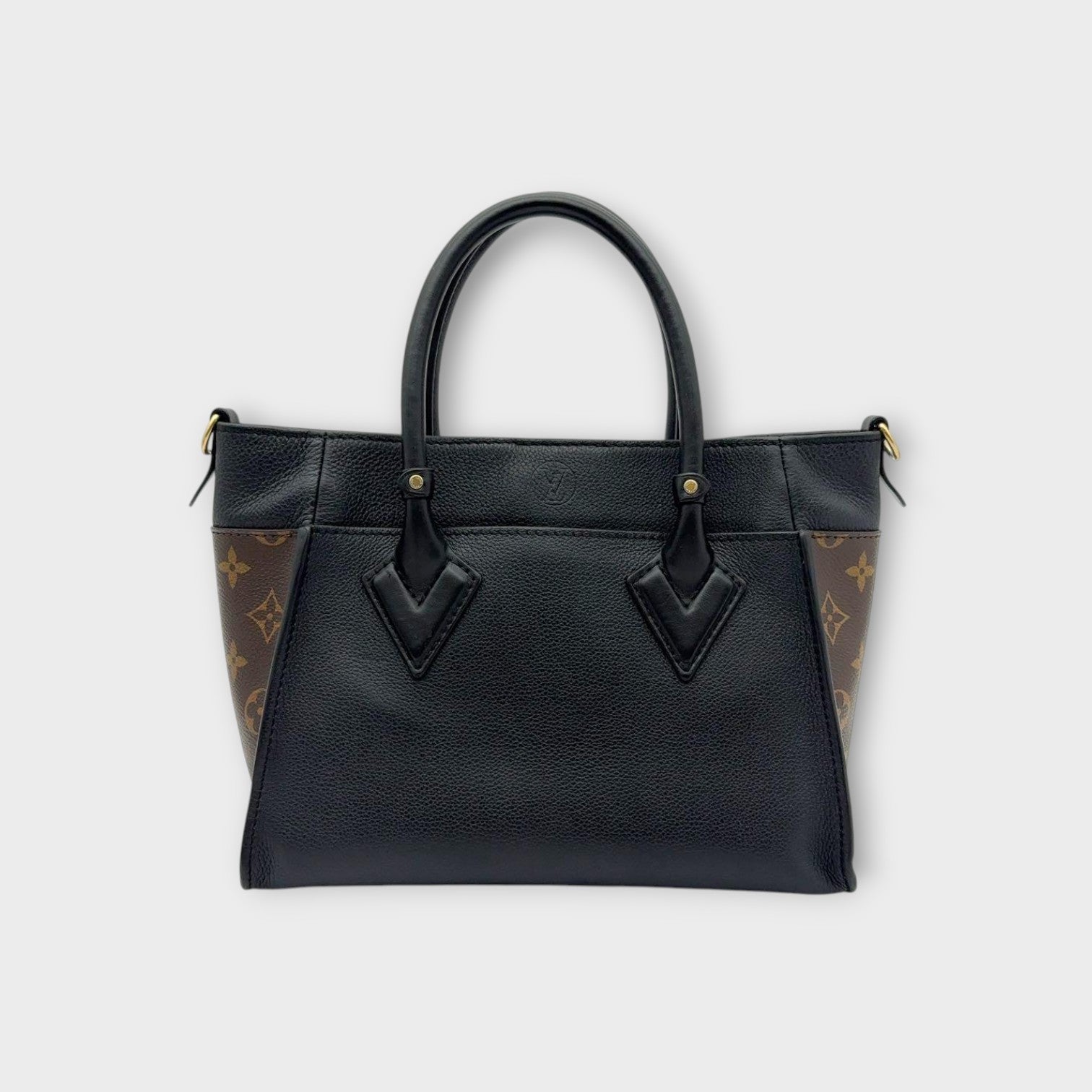 Louis Vuitton On My Side PM M57728 2Way Handbag Monogram Noir Leather PVC 【A】