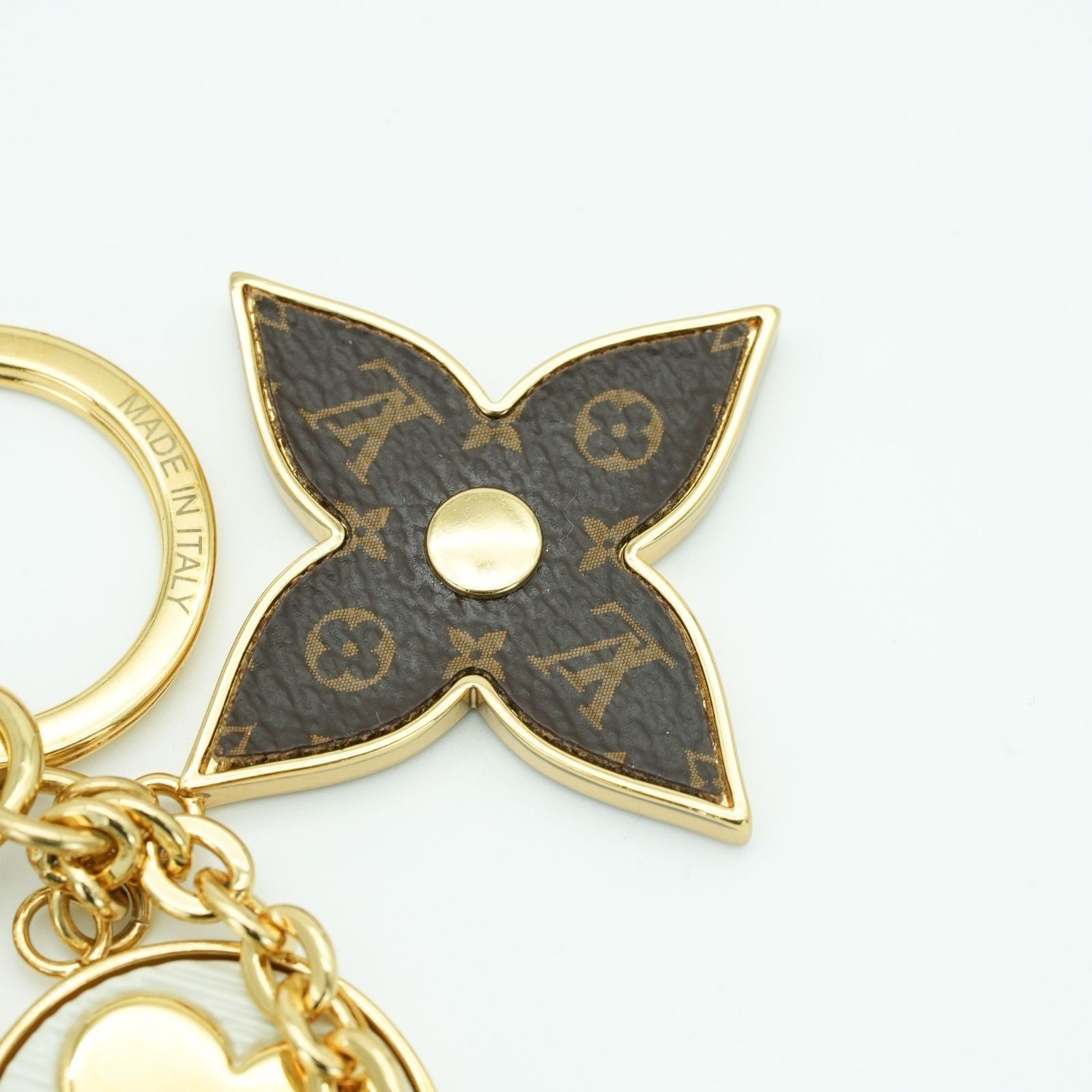 LOUIS VUITTON Spring Street Keychain M01187 Key Boulder Gold Women's Men's Box