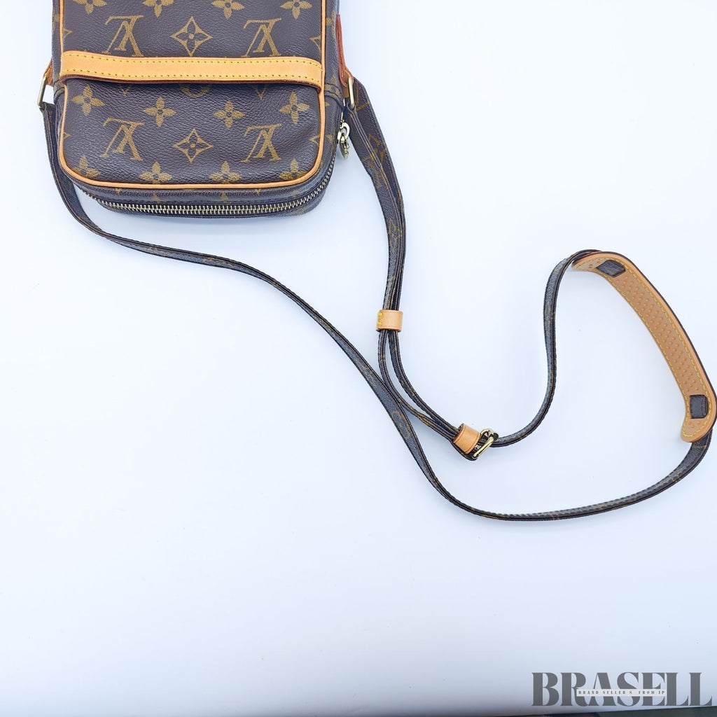 Louis Vuitton Danube M45266 Shoulder Bag Monogram Canvas Leather Vertical Brown
