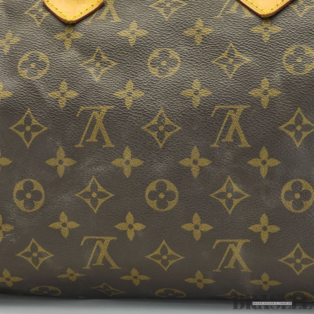Louis Vuitton Speedy 30 M41526 Monogram Handbag Tote Bag Brown Woman