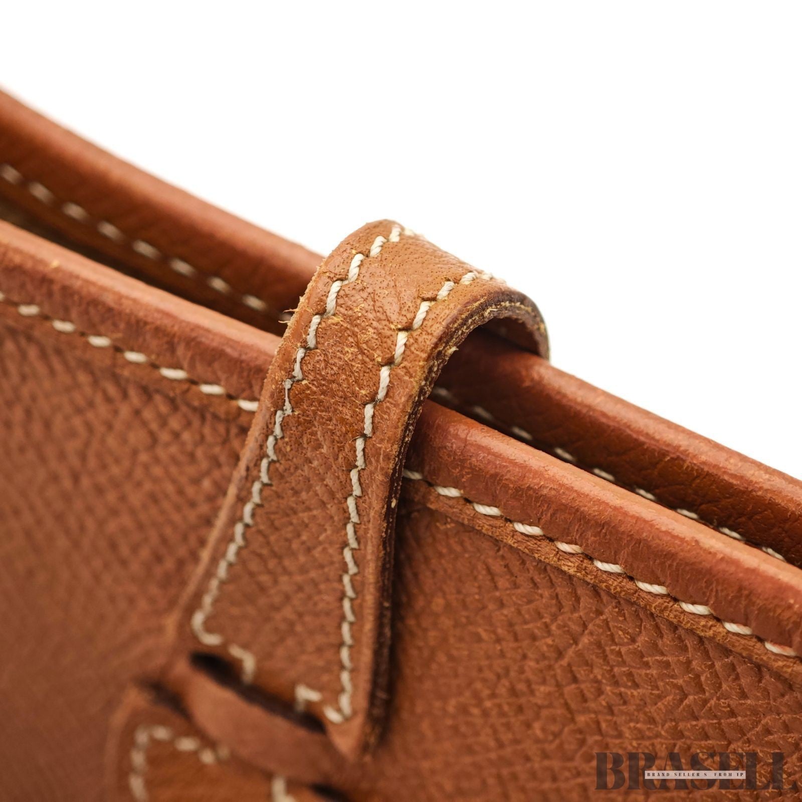 HERMES Mini Evelyne Shoulder Bag Crossbody Gold Brown Taurillon Clemence Leather