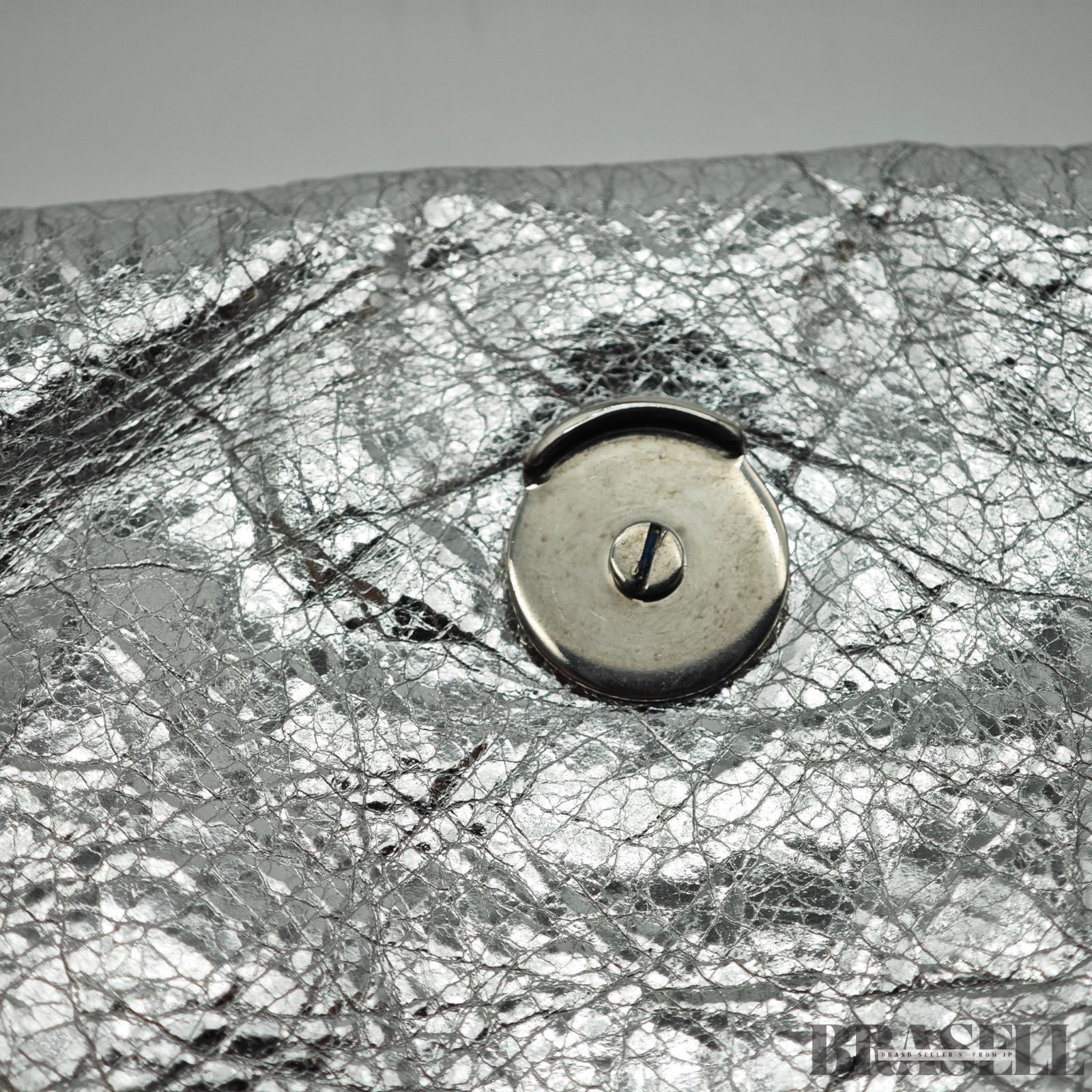 BALENCIAGA MONACO Nano Bag Metallized Compact Shoulder Bag in Silver