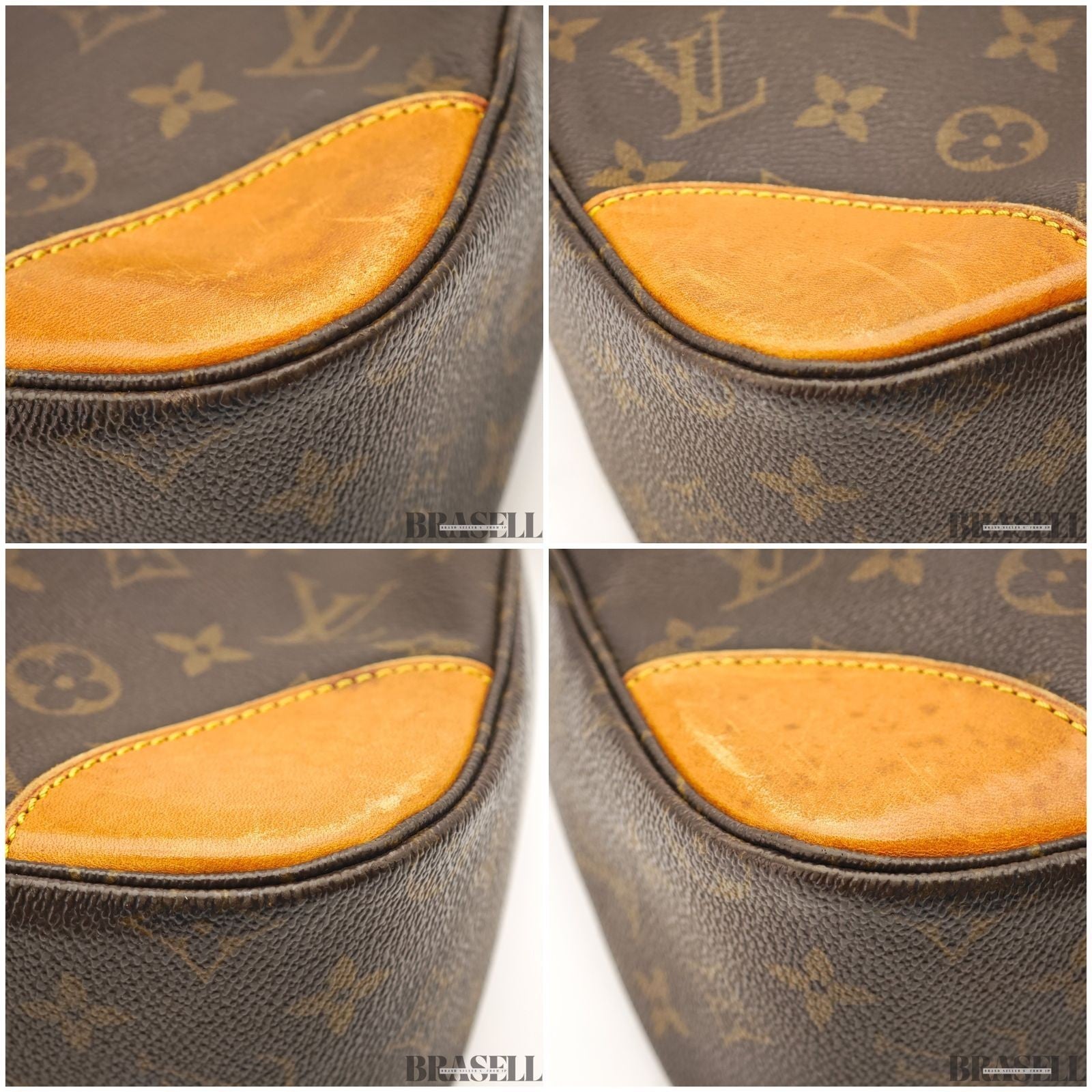 LOUIS VUITTON Boulogne 30 Shoulder Bag Monogram Leather Brown M51265 Women