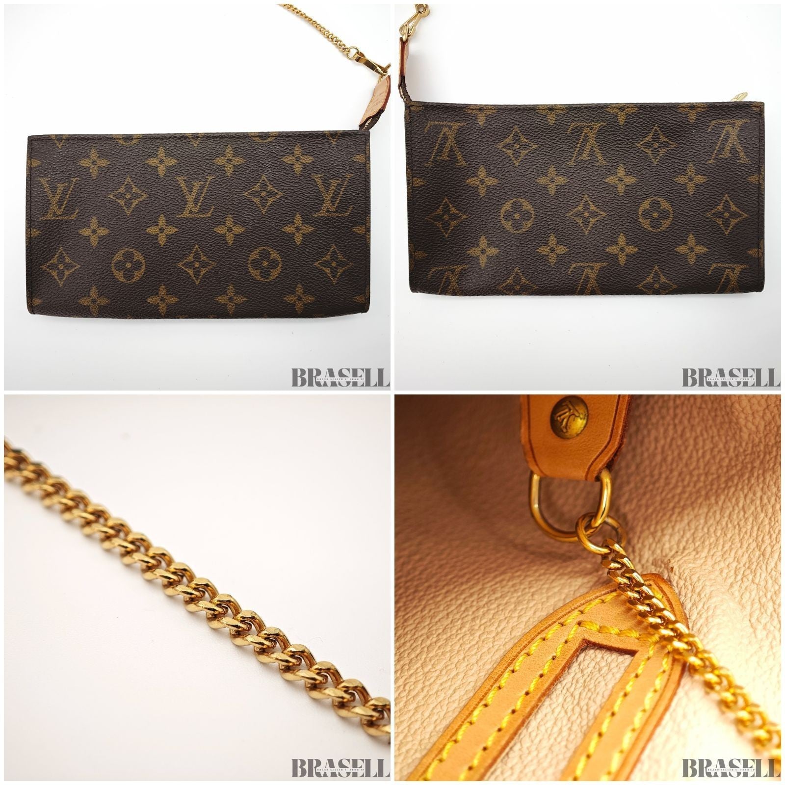 LOUIS VUITTON Bucket GM M42236 Tote Bag Monogram Brown Leather Pouch Dust Bag