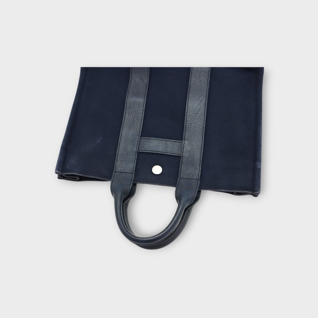 Hermès Handbag Sac Arné PM Canvas Leather Navy【A】