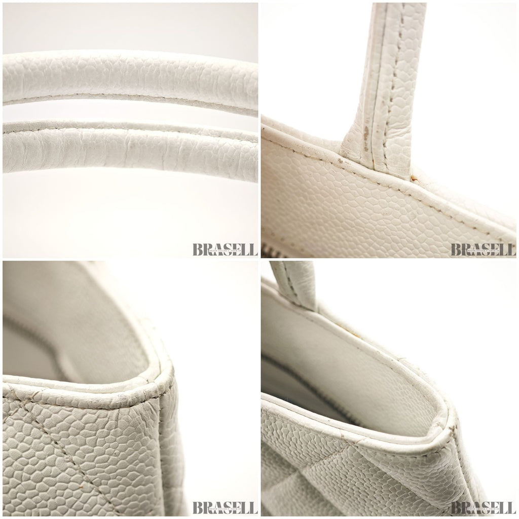 Chanel Reissue Tote Caviar Skin White Tote Bag White Women With Guarantee Card