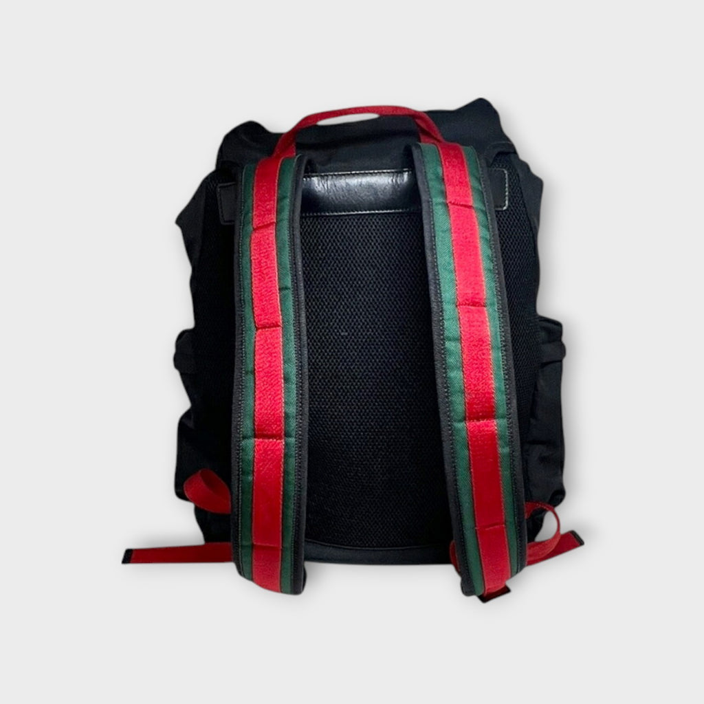 Gucci 429037 Animalier Backpack Canvas Leather Black Web Line Black Tiger 【B】