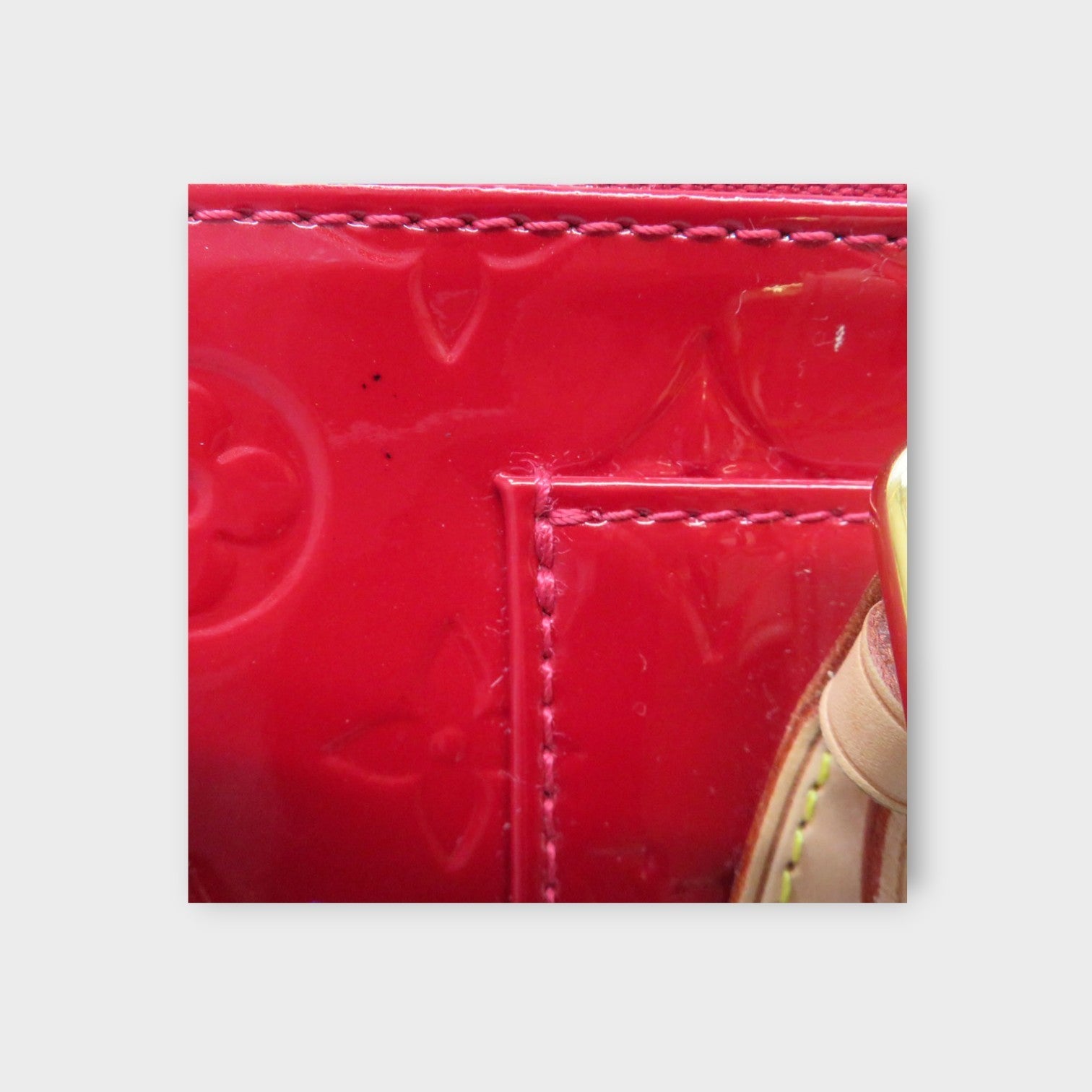 Louis Vuitton Rosewood Avenue Handbag Patent Monogram Vernis M93507 Red【A】