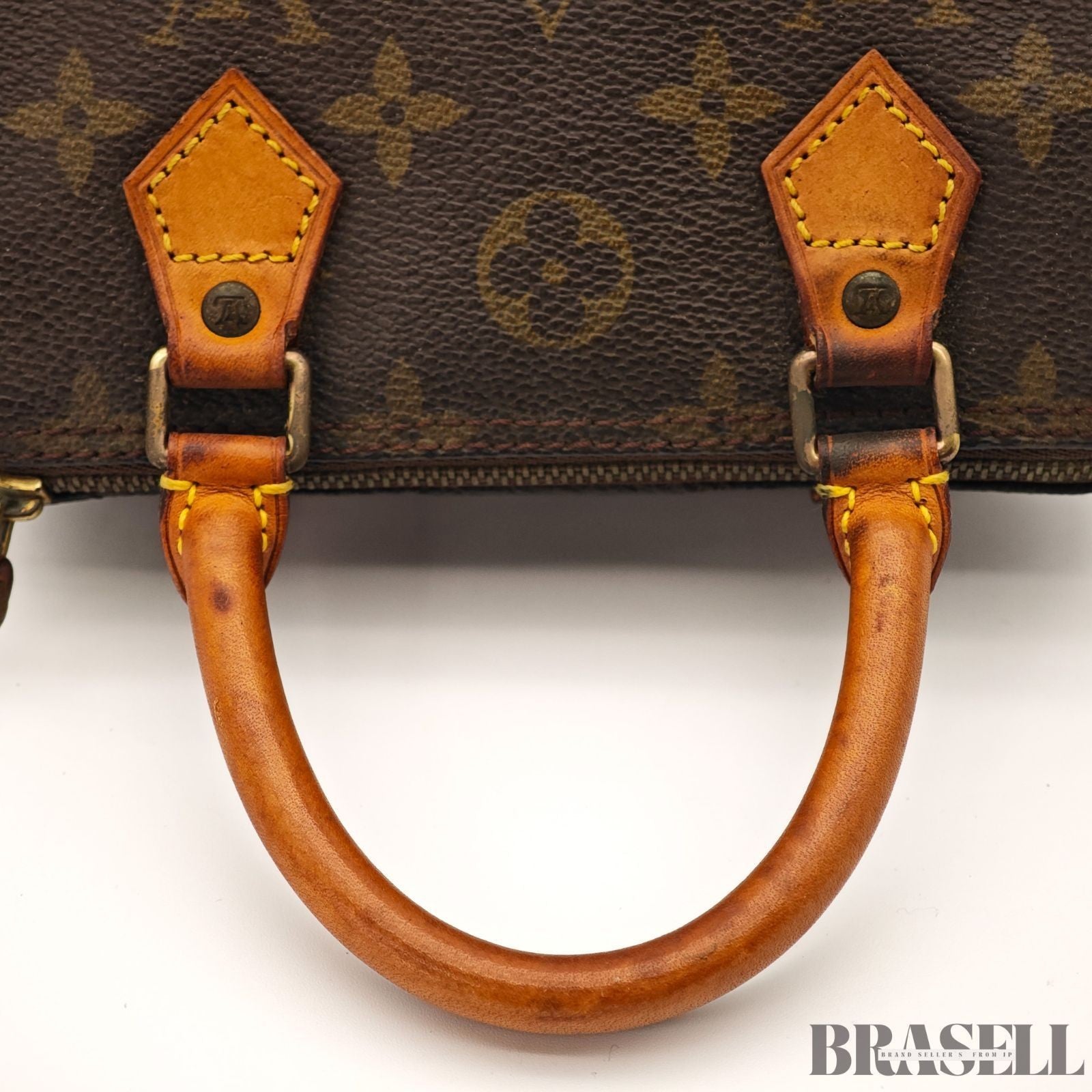 Auth Louis Vuitton Monogram Mini Speedy Hand Bag M41534 Mini Boston Bag Brown