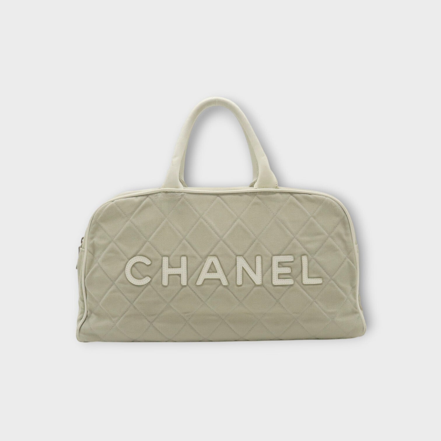 CHANEL Sports Line Matelasse Mini Boston Bag Canvas Leather Gray A15457 【B】