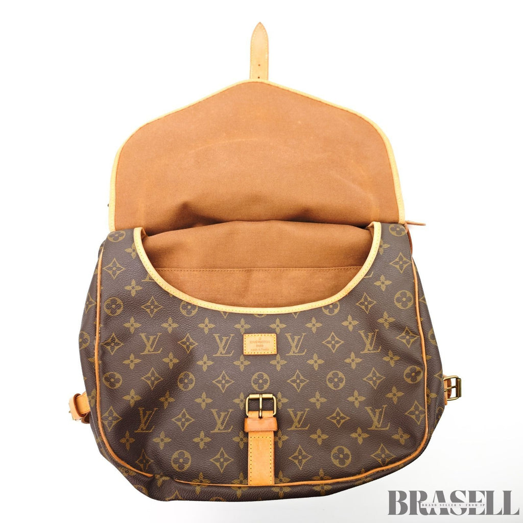 Louis Vuitton Saumur 35 M42254 Shoulder Bag Monogram Canvas Leather Brown Women