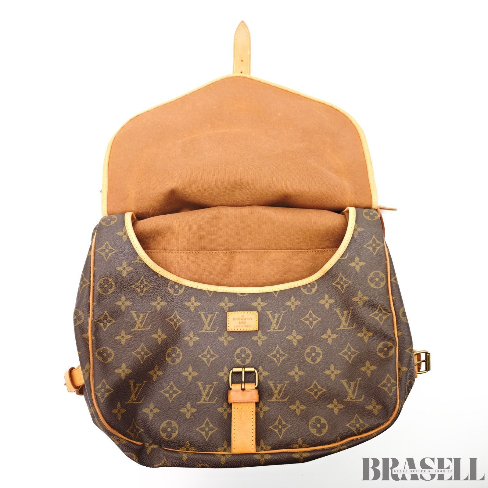 Louis Vuitton Saumur 35 M42254 Shoulder Bag Monogram Canvas Leather Brown Women