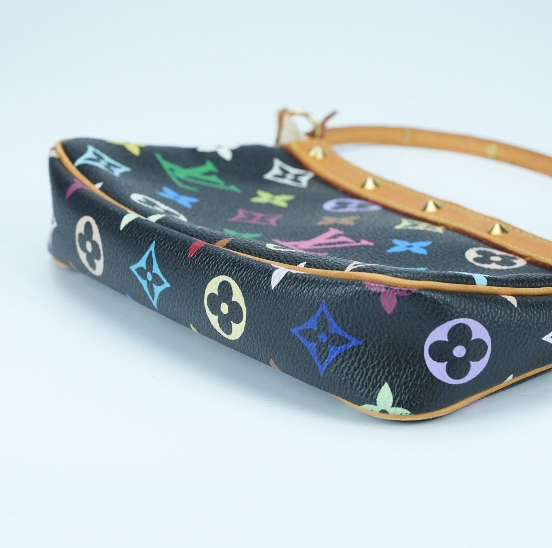 LOUIS VUITTON M92648 Multicolor Pochette Accessoires Noir Black Takashi Murakami