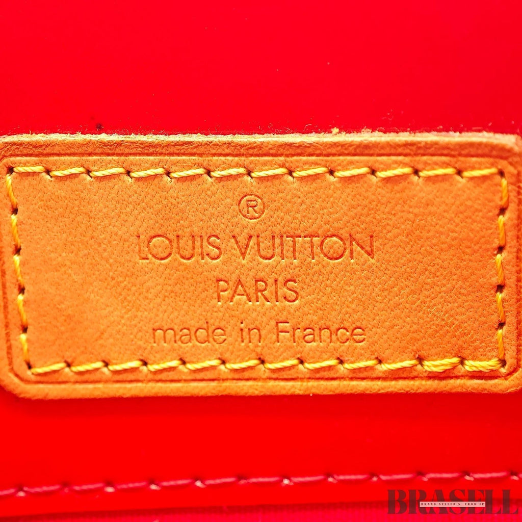 Louis Vuitton Vernis Reade PM M91088 Bag Handbag Patent Leather Red w/ Dust Bag