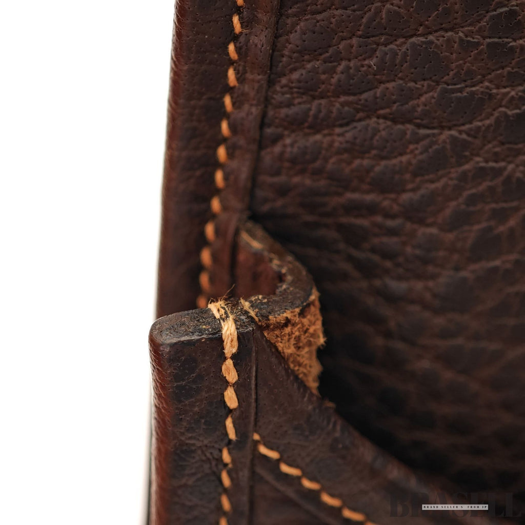 HERMES Evelyn 2 GM Punching H logo Shoulder Bag Brown w/Box Dust Bag Strap