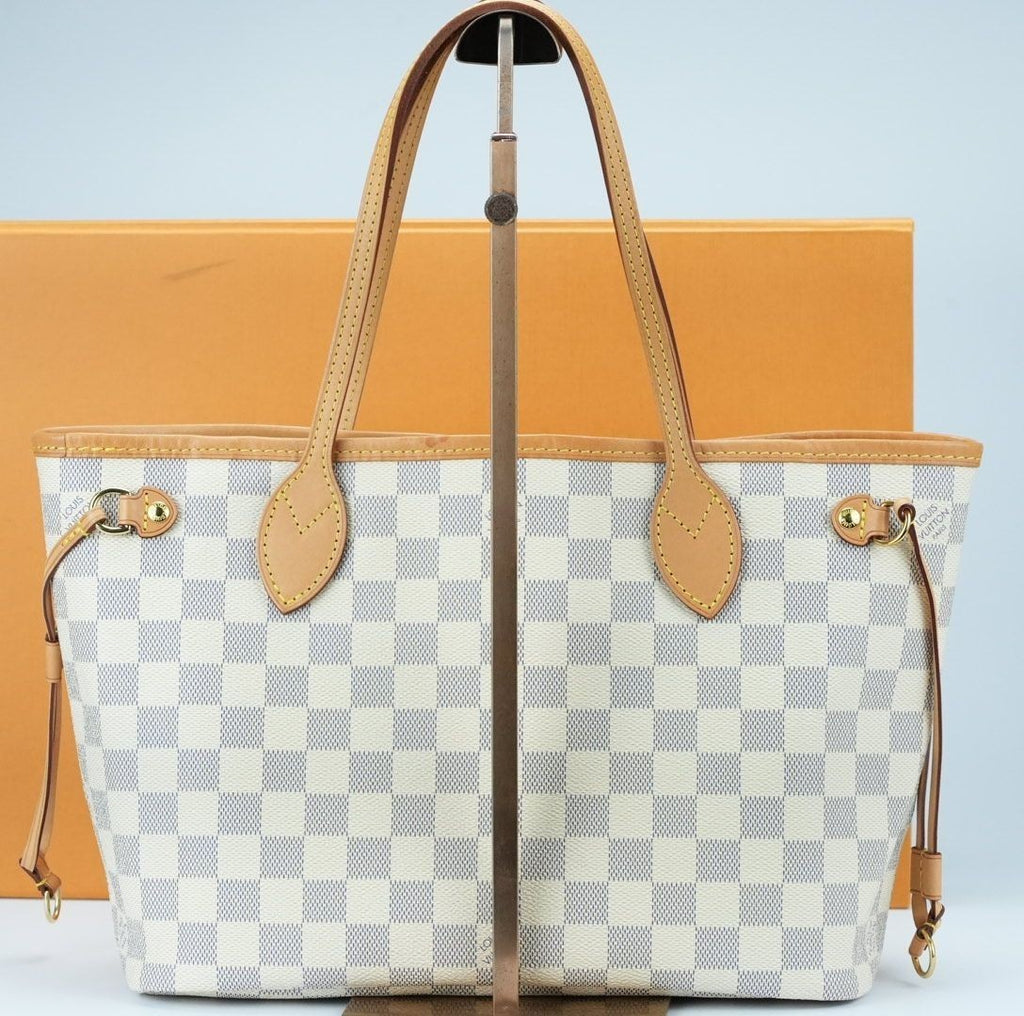 LOUIS VUITTON Damier Azur Neverfull PM N41362 Handbag Tote Bag with Pouch